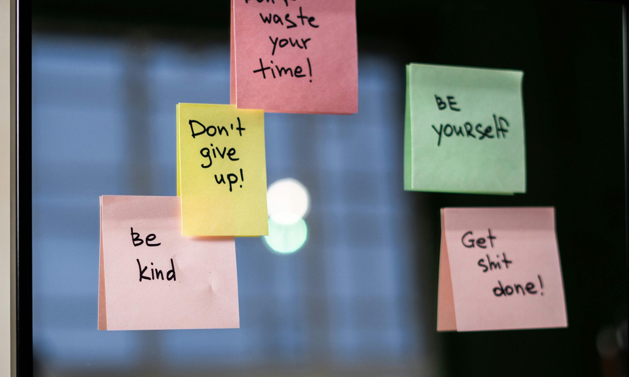 sticky notes with motivational sayings