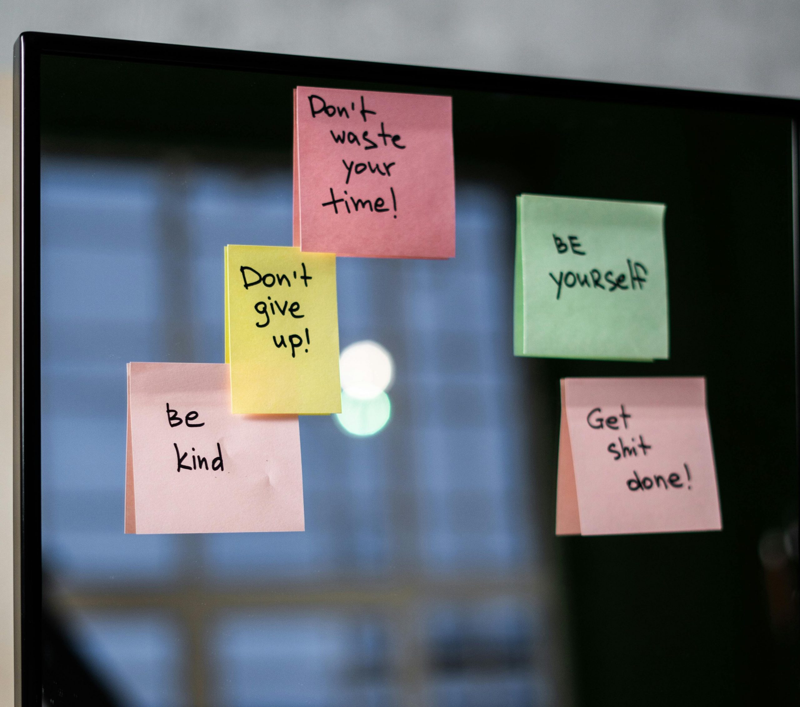 sticky notes with motivational sayings
